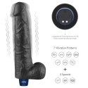 10.5" REAL SOFTEE Rechargeable TPE Vibrating Dildo(Black)