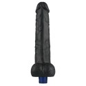 10.5" REAL SOFTEE Rechargeable TPE Vibrating Dildo(Black)