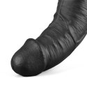 10.5" REAL SOFTEE Rechargeable TPE Vibrating Dildo(Black)