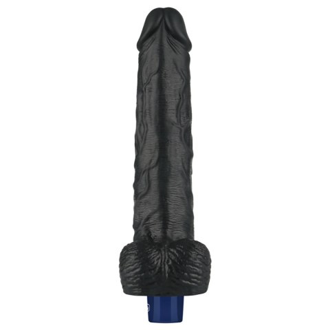 10" REAL SOFTEE Rechargeable TPE Vibrating Dildo(Black)