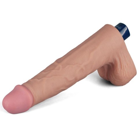 10" REAL SOFTEE Rechargeable TPE Vibrating Dildo(Flesh)