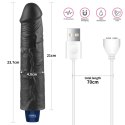 9.5" REAL SOFTEE Rechargeable TPE Vibrating Dildo(Black