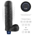 9" REAL SOFTEE Rechargeable TPE Vibrating Dildo(Black)