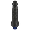 9" REAL SOFTEE Rechargeable TPE Vibrating Dildo(Black)