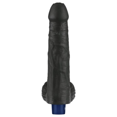9" REAL SOFTEE Rechargeable TPE Vibrating Dildo(Black)