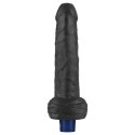 9" REAL SOFTEE Rechargeable TPE Vibrating Dildo(Black)