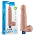 9" REAL SOFTEE Rechargeable TPE Vibrating Dildo(Flesh)