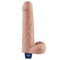 9" REAL SOFTEE Rechargeable TPE Vibrating Dildo(Flesh)
