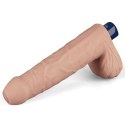 9" REAL SOFTEE Rechargeable TPE Vibrating Dildo(Flesh)
