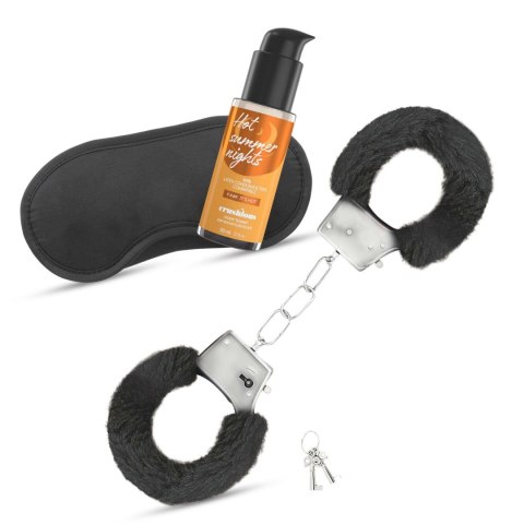 CRUSHIOUS DÉSIR NOIR HANDCUFFS SET + SATIN BLINDFOLD AND WARMING EFFECT LUBRICANT