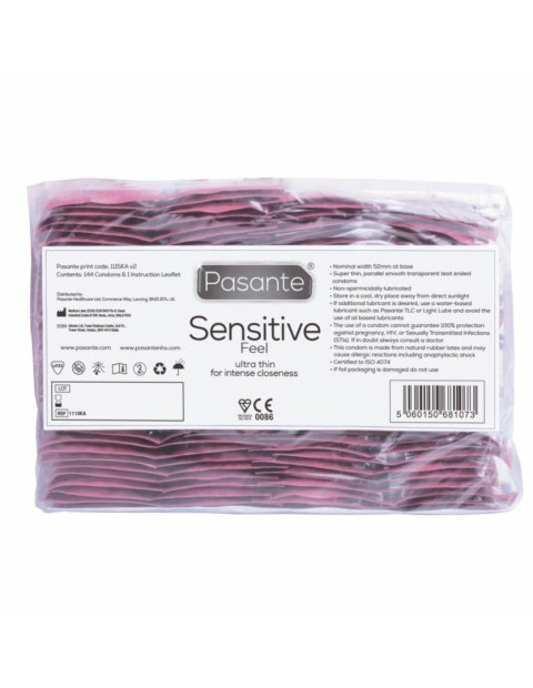 Pasante Sensitive/Feel Condomsl Bulk Packs 144 pcs