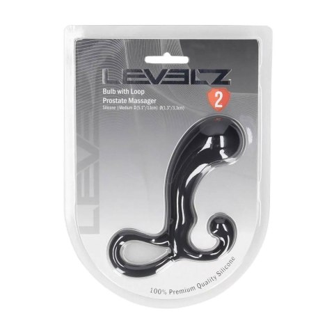 Bulb with Loop Silicone Prostate Massager - M - Black