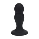 Double Rattle Liquid Silicone Anal Plug - M - Black