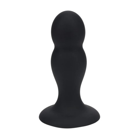 Double Rattle Liquid Silicone Anal Plug - M - Black