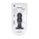 Double Rattle Liquid Silicone Anal Plug - M - Black