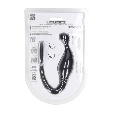 Silicone Cockring with Prostate Stimulator - L - Black
