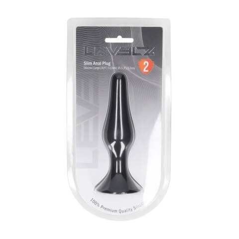 Slim Silicone Anal Plug - L - Black