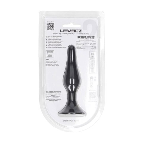 Slim Silicone Anal Plug - M - Black