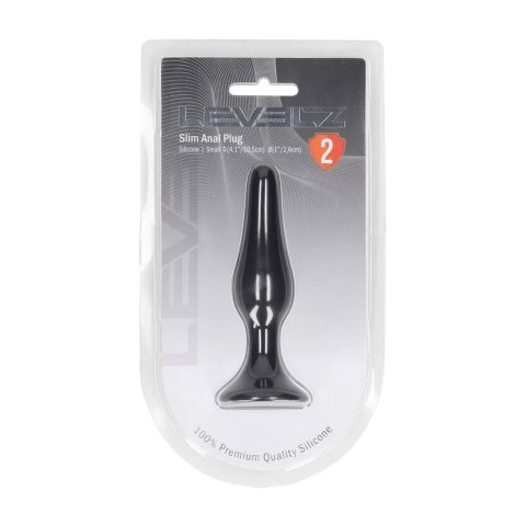 Slim Silicone Anal Plug - S - Black