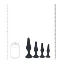 Slim Silicone Anal Plug Set of 4 - S/M/L/XL - Black