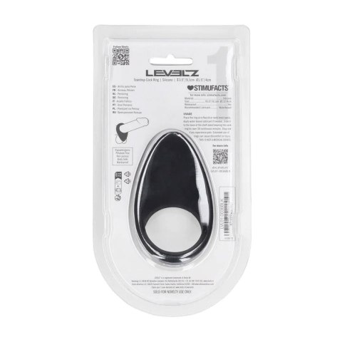 Teardrop Silicone Cockring - Black