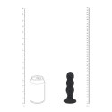 Tri Rattle Liquid Silicone Anal Plug - L - Black