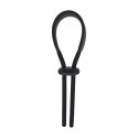 Wide Adjustable Silicone Lasso Cockring - 5mm - Black