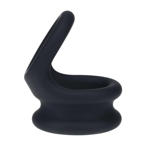 Wide Double O Silicone Cockring - L - Black