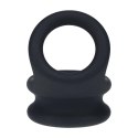 Wide Double O Silicone Cockring - L - Black