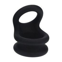 Wide Double O Silicone Cockring - M - Black