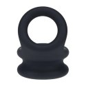 Wide Double O Silicone Cockring - M - Black