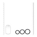 Wide O Silicone Cockring Set of 3 - L/XL/XXL - Black