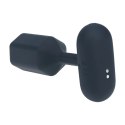 Hexagonal Vibrating Silicone Anal Plug - L - Black