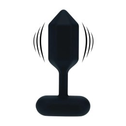 Hexagonal Vibrating Silicone Anal Plug - S - Black