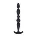 Multi Textured Silicone Flared Anal Probe - Black
