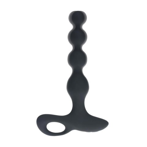 Remote Control Beaded Vibrating Silicone Anal Plug - Black