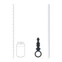 Ribbed Silicone Anal Probe with Loop - Black