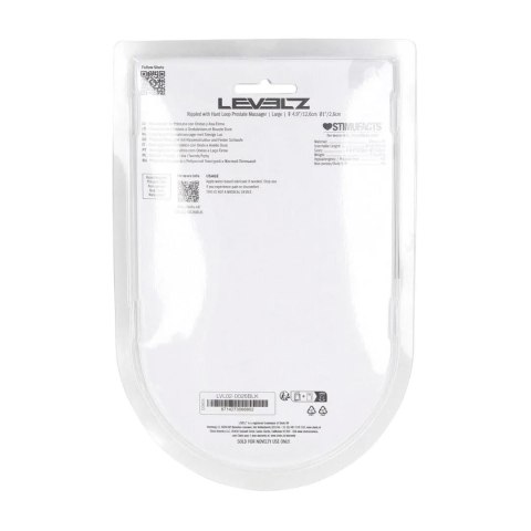 Rippled with Hard Loop Silicone Prostate Massager - L - Black