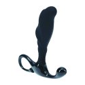 Rippled with Hard Loop Silicone Prostate Massager - M - Black