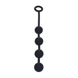 Round Silicone Anal Balls - M - 30mm - Black