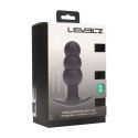 Tri Bulb Vibrating Silicone Anal Plug - Black
