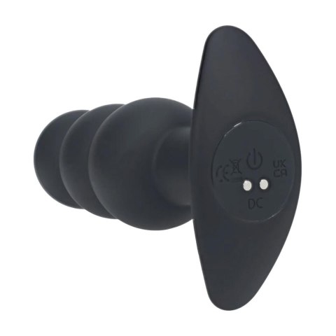 Tri Bulb Vibrating Silicone Anal Plug - Black