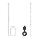 Vibrating Silicone Anal Plug with Loop - Black