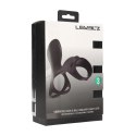 Vibrating Silicone Cock and Ball Ring with Shaft Loop - Black