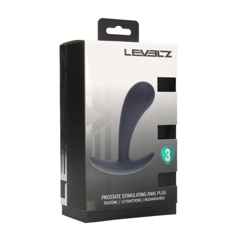 Vibrating Silicone Prostate Stimulator Anal Plug - M - Black