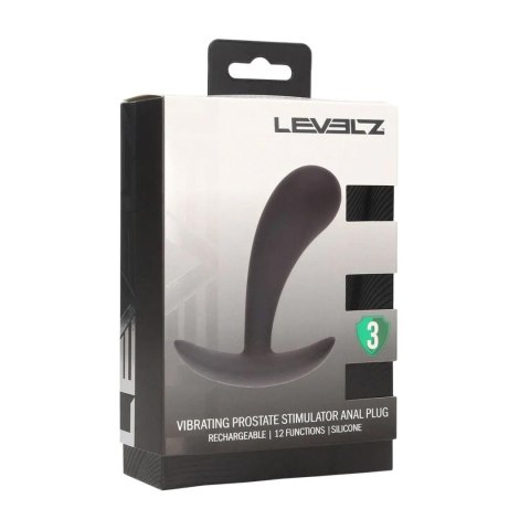 Vibrating Silicone Prostate Stimulator Anal Plug - S - Black