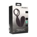 Vibrating Silicone Prostate Stimulator with Cock and Ball Ring - Black