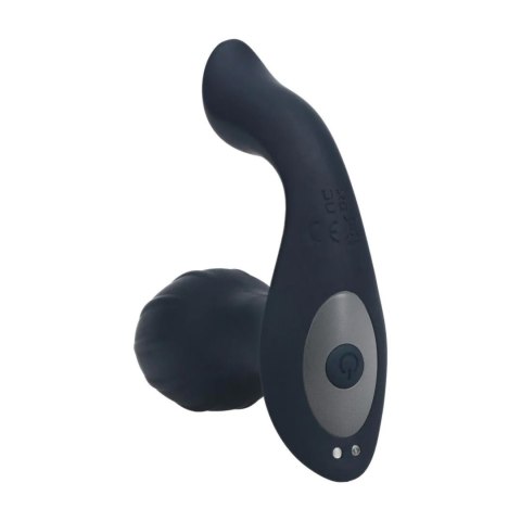 Vibrating and Rotating Silicone Anal Plug with Ball Stimulator - Black