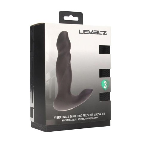 Vibrating and Thrusting Silicone Prostate Massager - Black