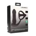 Vibrating and Thrusting Silicone Prostate Massager with Tri O Cockring - Black